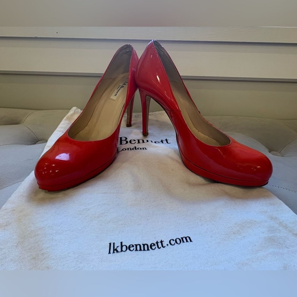 LK Bennett Patent Red ‘Sledge’ Heels
